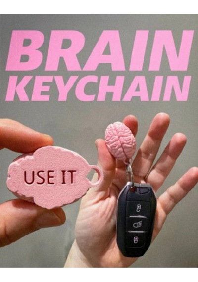 Beyin Şeklinde Anahtarlık - Brain Keychain Use It