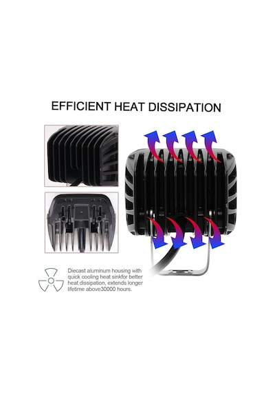 Çakarlı Off Road Farı Metal Gövde 6 Led 18W Delici Yayıcı