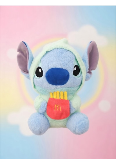 Yeşil Kapuşonlu Stitch Peluş Oyuncak 30cm Stich İthal Tüylü Peluş Ayı Uyku Arkadaş Çok Renkli