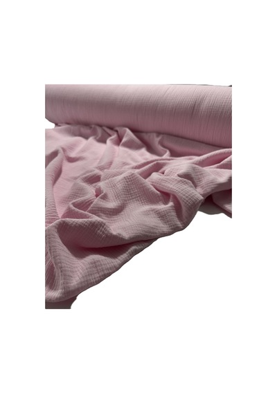%100 Pamuk Çift Katlı Müslin Kumaş Elbiselik En 140 Cm 4000 -16 Bebe Pembe