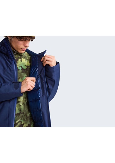 The North Face M Mtn Range Down Hooded Jacket Erkek Outdoor Montu 600 Dolgu Kaz Tüyü Nf0a88wd8k21 Lacivert