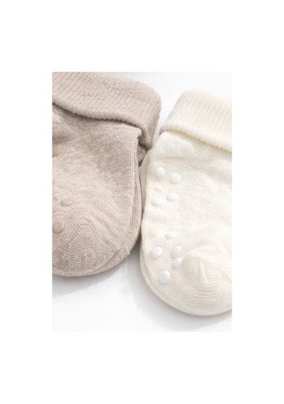 For My Baby 6'lı Bebek Kaydırmaz Tabanlı Çorap Bej