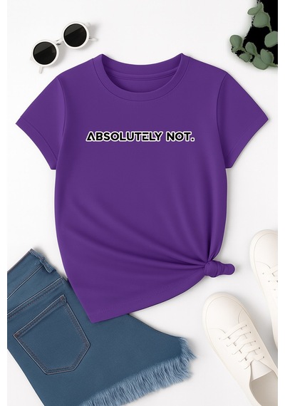 Uyguntarz Unisex Kesinlikle Hayır. Tasarım Basklı Tshirt Mor