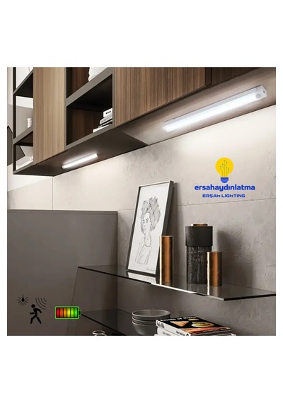 Hareket Sensörlü Şarjlı Led Lamba 30 Cm Gün Işığı - Beyaz Çift Renk