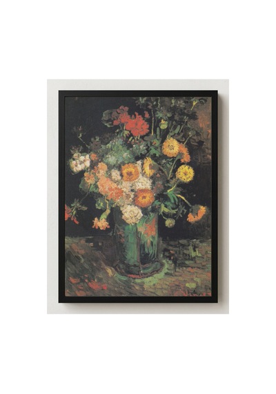 Van Gogh Van Gogh Vazoda Zinya Ve Sardunya Çerçevesiz Poster 21x30 Cm A4 Tablo Van Gogh Duvar Dekoru