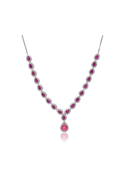 Yakut Taşlı Damla Model 925 Ayar Gümüş Kadın Dörtlü Set 201025664