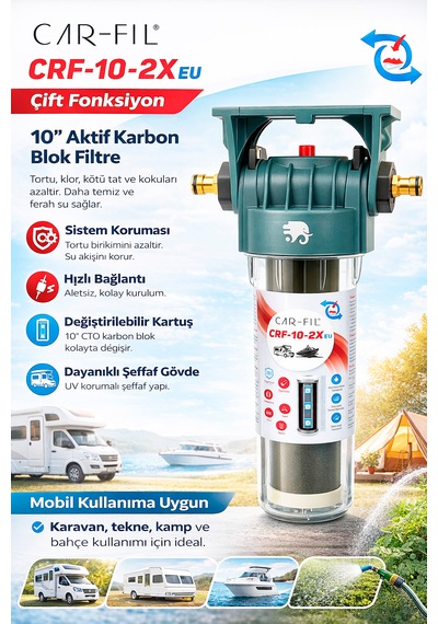 Car-fil Karavan / Tekne Su Deposu Hijyenik Temizlik Seti Koku Giderici & Dezenfeksiyon