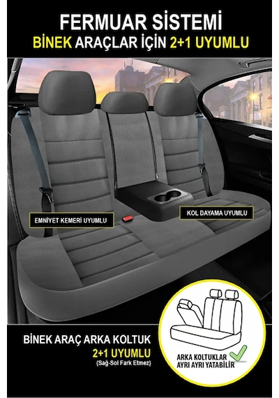 Volkswagen Jetta 1.2 Tsi Bmt 105 Comfortline Dsg 2016 Uyumlu Tay Tüyü Serisi Füme Oto Kılıfı Tam Set
