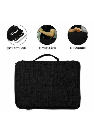 Microcase Apple iPad Air 11 2026 İle Uyumlu Tablet İçin Türkçe Bluetooth Klavye+mouse+tablet Standı-siyah Al8126
