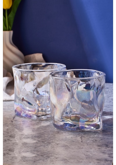 Piero Luster 2'li Kristal Cam Bardak 200 Ml Luster Çok Renkli