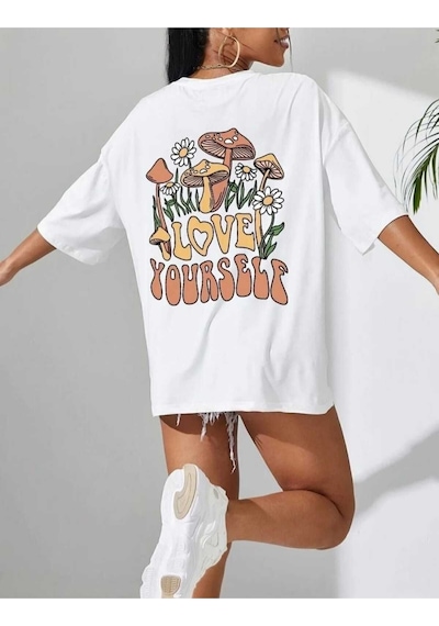Kozia Outdoors Malkoçbey Love Yourself Baskılı T-shirt Beyaz