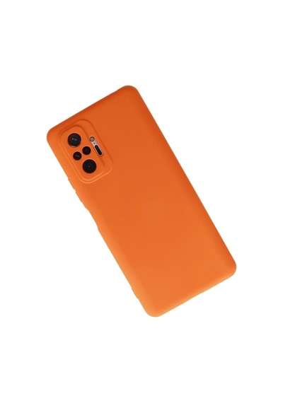Xiaomi Redmi Note 10 Pro Kılıf Nano İçi Kadife Silikon - Turuncu Düz Renkli