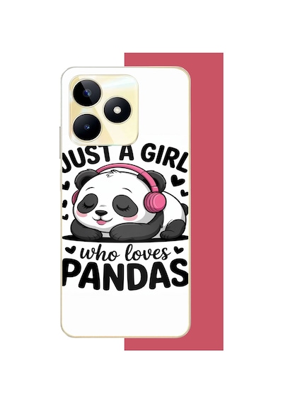 Realme C53 Uyumlu Kawaii Panda Baskılı Silikon Kılıf Renkli