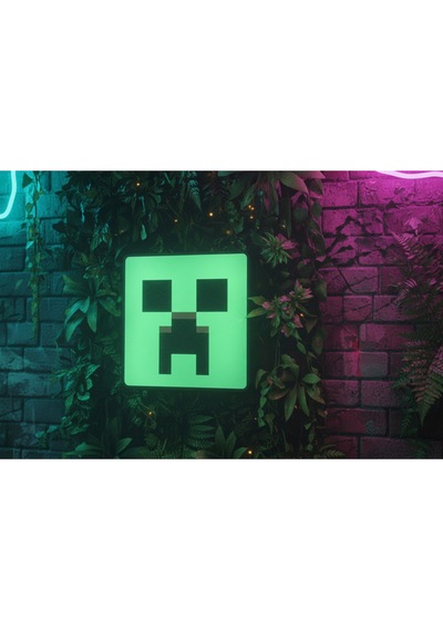 Sincara Home Minecraft Creaper Figürlü Gece Lambası Lightbox Yeşil