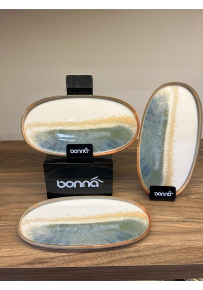 Büyük Oval Tabak / Servis / Sunum / Kahvaltı Tabağı 25 Cm Bonna Fium Hygge Oval Plate