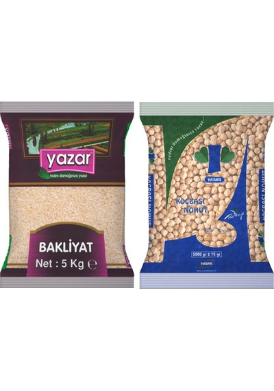 Yazar Pilavlık Pirinç 5 KG + Yazar Koçbaşı Nohut 5 KG