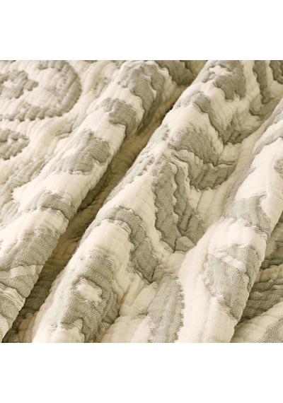 Soft Lavin Çift Kişilik Yatak Örtüsü - Yeşil / Ekru - 200x230 Cm Renkli