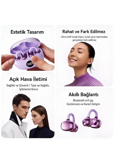 Katjmer Aeroclip Pro Küpe Bluetooth 6.0 Kulaklık