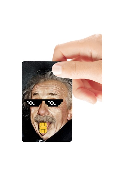 Einstein Dil Temalı Mizahi Parlak Kredi/banka Kart Kaplama Sticker Standart