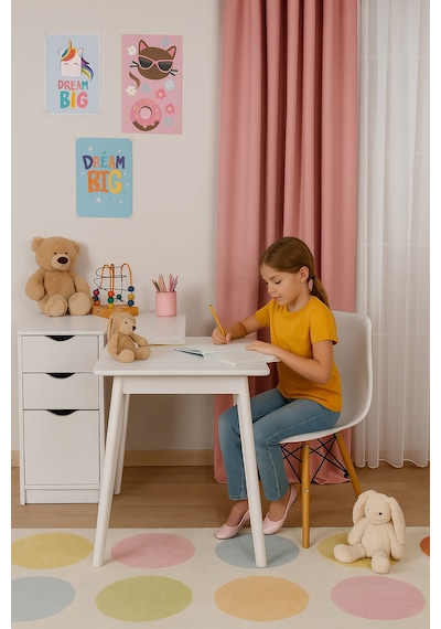 Kadife Dokulu Ada Fon Perde Salon Yatak Odası Pembe