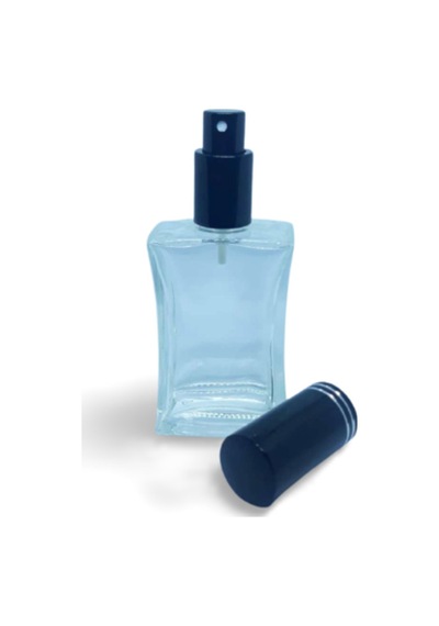 Parfüm Şişesi 50 Ml 3 Adet Siyah Kapak Metal Valf İçbükey Boş Şişe