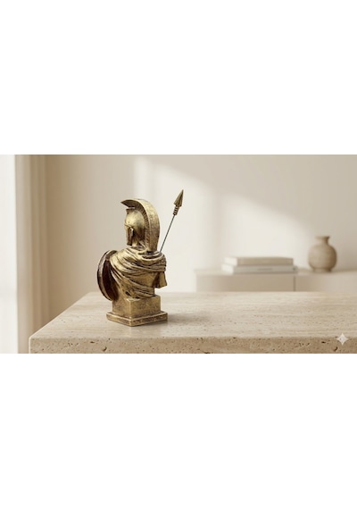 Leonidas Büstü 15 Cm Sparta Kralı Dekoratif Mitolojik Heykel, Tarihi Masaüstü Biblo