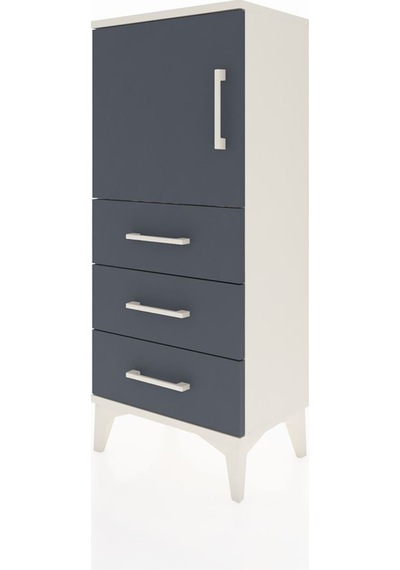 Arges Komodin 2 Raflı 3 Çekmeceli Tek Kapaklı 44x30x106 Aytaşı-antrasit Aytası