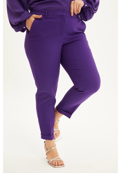 Myline Cep Detaylı Slim Fit Klasik Pantolon-1644 Mor