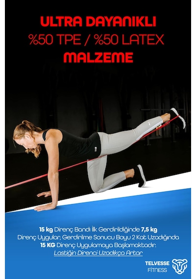 5 + 15 + 25 Kg 3'lü Set Barfiks Lastiği Gym Resistance Band Antrenman Kas Geliştirme Bandı