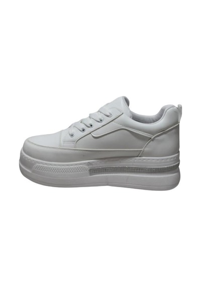 Yazkış Kadın Siyah Beyaz Cilt 5cm Kalın Taban Bağcıklı Tabanı Taşlı Sneaker Spor Ayakkabı Beyaz Yazkış Kadın Siyah Beyaz Cilt 5cm Kalın Taban Bağcıklı Tabanı Taşlı Sneaker Spor Ayakkabı Beyaz