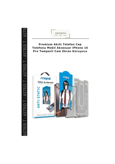 Premium Akıllı Telefon Cep Telefonu Mobil AksesuarApple iPhone Uyumlu 16 Pro Temperli Cam Ekran Koruyucu