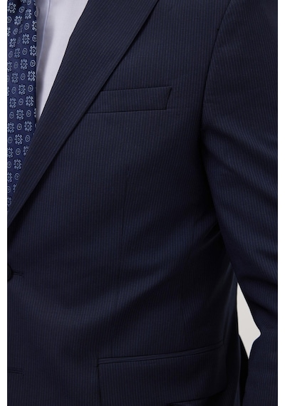 Tudors Erkek Slim Fit Mono Yaka Likralı Esnek Kumaş Lacivert Takım Elbise-41302