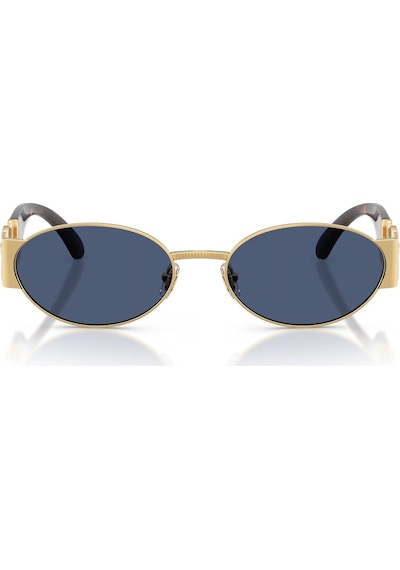 Versace Ve 2299 100280 56 Unisex Oval Gold Metal Güneş Gözlüğü Altın