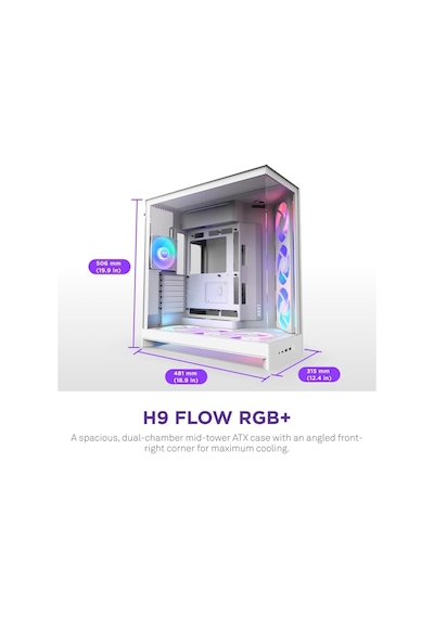 Nzxt H Series H9 Flow Rgb+ Cm-h92fw-p1 Beyaz Atx Mid Tower Gaming Akak0nzx0061