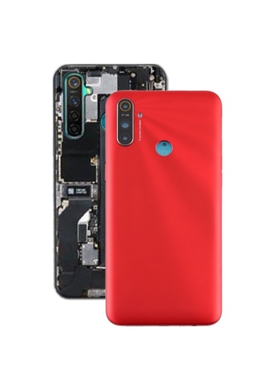 Oppo Realme C3i Kırmızı Arka Cam Batarya Pil Kapağı Telefon Arka Kapak