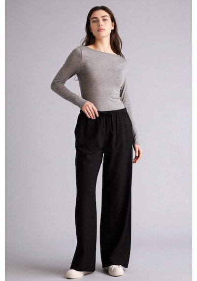 Defacto Wide Leg Kumaş Palazzo Pantolon C1428AX23WN Siyah