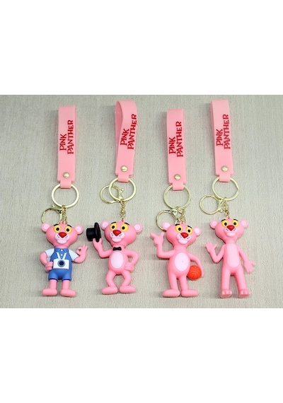 Pembe Panter Silikon Anahtarlık Alk4271 Altın