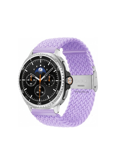 Samsung Galaxy Watch 8 40mm / 44mm / 46mm Classic Uyumlu Metal Clips Kumaş Örgü Akıllı Saat Kordon