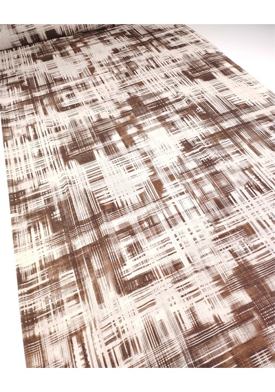 Kahve Ekru Renklerde Desenli İnce Esnek Yumuşak File Kumaş Elbiselik & Bluzluk En: 140cm-12594 Kahve,ekru