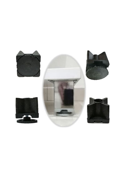 Gizli Ayarlı Masa Ayağı Profil Pabucu 40x40 Mm Siyah 4 Adet Siyah Diğer