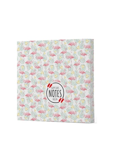 Flamingo 3 - Çizgisiz Yan Boyamalı Defter Pembe