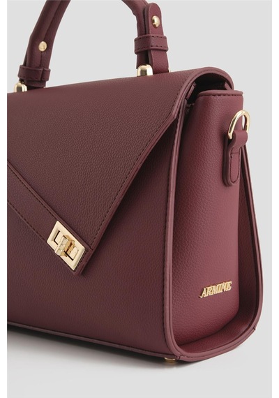 Armine Pia Deri Çanta 25yd7405 Bordo Bordo