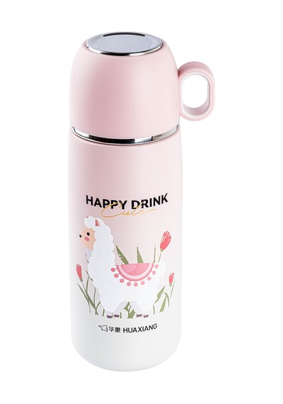 Tnt-6941395982660-bomb Okd-1083300p-040-01-okadı Pembe Desenli Bardaklı Paslanmaz Çelik Termos 300ml