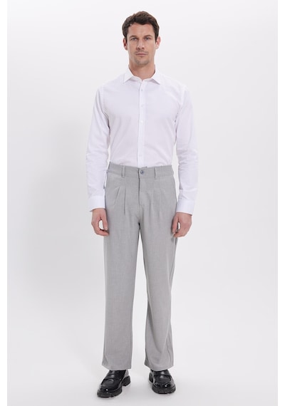 Tudors Erkek Regular Fit Klasik Kesim Normal Bel Geniş Paça Gri Pantolon-40338 gri