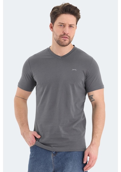 Slazenger Rıvaldo Erkek V Yaka Koyu Gri Tişört Koyu Gri