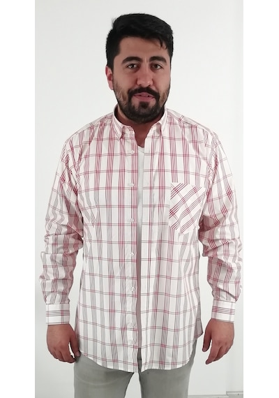 Tousus Regular Fit Ekose Erkek Gömlek Kls-4051-tss Kırmızı