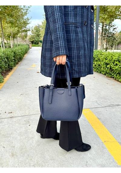 Just Polo Lüks Tasarım 3 Bölmeli Yumuşak Deri Lüks Ve Şık Dokunuş El & Omuz Çantası Shoulder Bag Lacivert