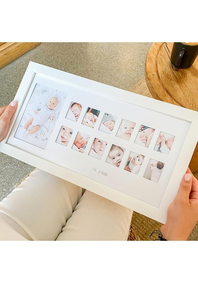 İlk Yılım Fotoğraf Anı Çerçevesi - Dekoratif Bebek Odası 12 Aylık Resim Hatıra Çerçevesi Çok Renkli