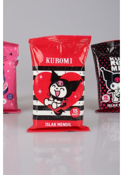Dekomus İle Yeni Sezon Lisanslı Kuromı 3 Adet Islak Mendil Altın