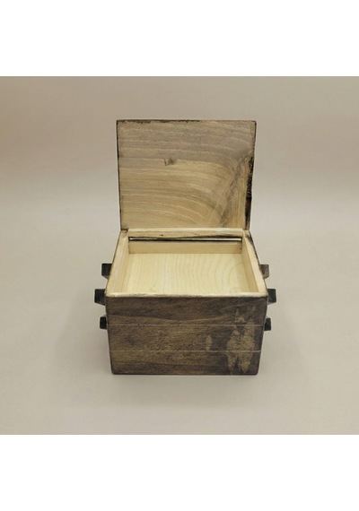 Morgen Craft Bohea Ahşap Mücevher Kutusu - %100 El Yapımı - Göknar Ağacı - 12x10x8,5 Cm Kahverengi